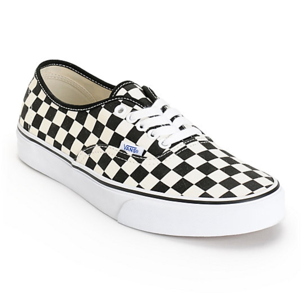 checkered lace up vans